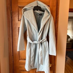 Blue Zara Wrap Coat
